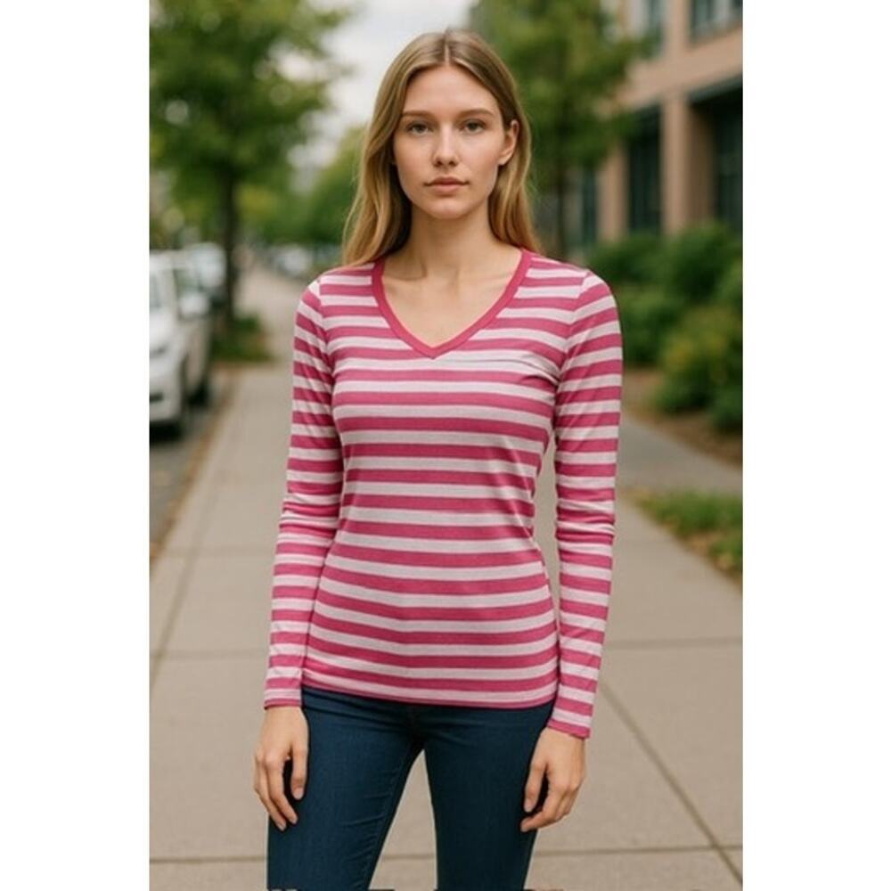 "HOLLISTER" VTG Striped V-Neck Babydoll Top SZ XS Y2K Mean Girls Vampire Diaries